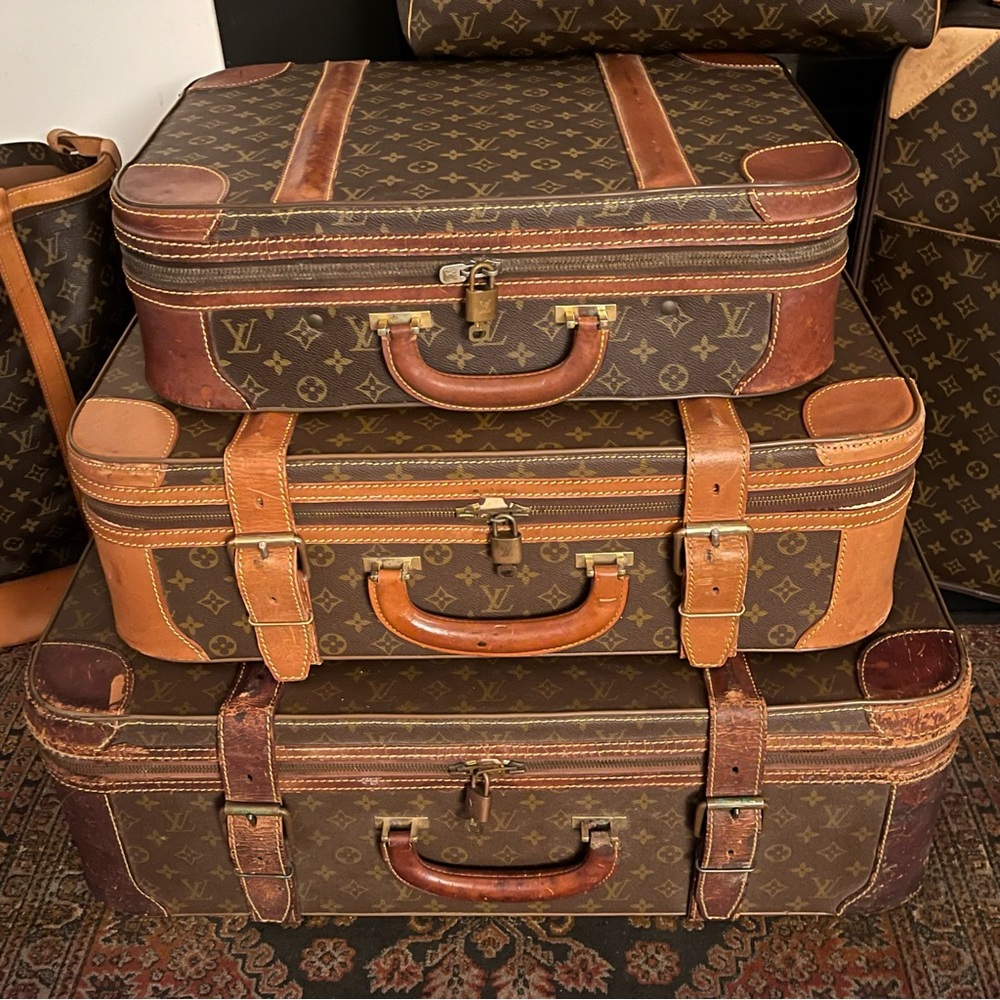 Louis Vuitton Vintage Stratos Luggage Trunk/Suitcase Stack, Set of Three - Picture 7 of 8